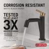 imageDelta Nicoli Brushed Gold Bathroom Faucet 1 Hole Single Hole Bathroom Sink Faucet for Vanity PushPop Drain Assembly Champagne Bronze 15849LFCZMatte Black  Champagne Bronze