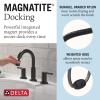 imageDelta Nicoli Matte Black Bathroom Faucet with Sprayer 8 Inch 3 Hole Widespread Bathroom Sink Faucet with Pull Out Sprayer PushPop Drain Matte Black 35749LFBLPD