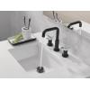 imageDelta Nicoli Matte BlackChrome Bathroom Faucet 3 Hole 8 Inch Widespread Bathroom Sink Faucet for Vanity PushPop Drain Assembly Matte BlackChrome 35894LFCS