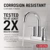imageDelta Nicoli PullDown Centerset Bathroom Faucet Matte Black High Arc 3Hole Bathroom Sink Faucet with Sprayer PushPop Drain Assembly Matte Black 25749LFBLPDChrome
