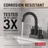 imageDelta Nicoli PullDown Centerset Bathroom Faucet Matte Black High Arc 3Hole Bathroom Sink Faucet with Sprayer PushPop Drain Assembly Matte Black 25749LFBLPDMatte BlackChrome