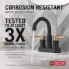 imageDelta Nicoli PullDown Centerset Bathroom Faucet Matte Black High Arc 3Hole Bathroom Sink Faucet with Sprayer PushPop Drain Assembly Matte Black 25749LFBLPDMatte BlackChampagne Bronze
