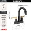 imageDelta Nicoli PullDown Centerset Bathroom Faucet Matte Black High Arc 3Hole Bathroom Sink Faucet with Sprayer PushPop Drain Assembly Matte Black 25749LFBLPDMatte BlackChampagne Bronze