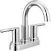 imageDelta Nicoli PullDown Centerset Bathroom Faucet Matte Black High Arc 3Hole Bathroom Sink Faucet with Sprayer PushPop Drain Assembly Matte Black 25749LFBLPDChrome