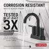 imageDelta Nicoli PullDown Centerset Bathroom Faucet Matte Black High Arc 3Hole Bathroom Sink Faucet with Sprayer PushPop Drain Assembly Matte Black 25749LFBLPDMatte Black