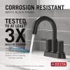 imageDelta Nicoli PullDown Centerset Bathroom Faucet Matte Black High Arc 3Hole Bathroom Sink Faucet with Sprayer PushPop Drain Assembly Matte Black 25749LFBLPDMatte Black