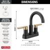imageDelta Nicoli PullDown Centerset Bathroom Faucet Matte Black High Arc 3Hole Bathroom Sink Faucet with Sprayer PushPop Drain Assembly Matte Black 25749LFBLPDMatte BlackChampagne Bronze