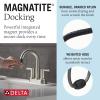 imageDelta Nicoli PullDown Centerset Bathroom Faucet Matte Black High Arc 3Hole Bathroom Sink Faucet with Sprayer PushPop Drain Assembly Matte Black 25749LFBLPDStainless