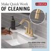 imageDelta Nicoli PullDown Centerset Bathroom Faucet Matte Black High Arc 3Hole Bathroom Sink Faucet with Sprayer PushPop Drain Assembly Matte Black 25749LFBLPDChampagne Bronze