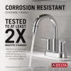 imageDelta Nicoli PullDown Centerset Bathroom Faucet Matte Black High Arc 3Hole Bathroom Sink Faucet with Sprayer PushPop Drain Assembly Matte Black 25749LFBLPDChrome