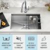 imageDelta Rivet 27 Inch Black Stainless Steel Undermount 16 Gauge Workstation Kitchen Sink Single Bowl in PVD Gunmetal Finish with WorkFlow Ledge and Accessories 95B903127SGSStainless Steel