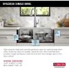 imageDelta Rivet 27 Inch Black Stainless Steel Undermount 16 Gauge Workstation Kitchen Sink Single Bowl in PVD Gunmetal Finish with WorkFlow Ledge and Accessories 95B903127SGSStainless Steel