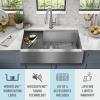 imageDelta Rivet 27 Inch Black Stainless Steel Undermount 16 Gauge Workstation Kitchen Sink Single Bowl in PVD Gunmetal Finish with WorkFlow Ledge and Accessories 95B903127SGSStainless Steel
