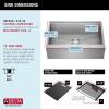 imageDelta Rivet 27 Inch Black Stainless Steel Undermount 16 Gauge Workstation Kitchen Sink Single Bowl in PVD Gunmetal Finish with WorkFlow Ledge and Accessories 95B903127SGSStainless Steel