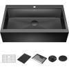 imageDelta Rivet 27 Inch Black Stainless Steel Undermount 16 Gauge Workstation Kitchen Sink Single Bowl in PVD Gunmetal Finish with WorkFlow Ledge and Accessories 95B903127SGSGunmetal