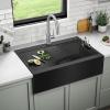 imageDelta Rivet 27 Inch Black Stainless Steel Undermount 16 Gauge Workstation Kitchen Sink Single Bowl in PVD Gunmetal Finish with WorkFlow Ledge and Accessories 95B903127SGSGunmetal