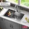 imageDelta Rivet 27 Inch Black Stainless Steel Undermount 16 Gauge Workstation Kitchen Sink Single Bowl in PVD Gunmetal Finish with WorkFlow Ledge and Accessories 95B903127SGSStainless Steel