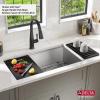 imageDelta Rivet 27 Inch Black Stainless Steel Undermount 16 Gauge Workstation Kitchen Sink Single Bowl in PVD Gunmetal Finish with WorkFlow Ledge and Accessories 95B903127SGSStainless Steel