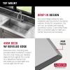 imageDelta Rivet 27 Inch Black Stainless Steel Undermount 16 Gauge Workstation Kitchen Sink Single Bowl in PVD Gunmetal Finish with WorkFlow Ledge and Accessories 95B903127SGSStainless Steel
