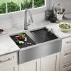 imageDelta Rivet 27 Inch Black Stainless Steel Undermount 16 Gauge Workstation Kitchen Sink Single Bowl in PVD Gunmetal Finish with WorkFlow Ledge and Accessories 95B903127SGSStainless Steel