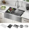 imageDelta Rivet 27 Inch Black Stainless Steel Undermount 16 Gauge Workstation Kitchen Sink Single Bowl in PVD Gunmetal Finish with WorkFlow Ledge and Accessories 95B903127SGSStainless Steel