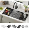 imageDelta Rivet 27 Inch Black Stainless Steel Undermount 16 Gauge Workstation Kitchen Sink Single Bowl in PVD Gunmetal Finish with WorkFlow Ledge and Accessories 95B903127SGSStainless Steel