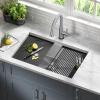 imageDelta Rivet 27 Inch Black Stainless Steel Undermount 16 Gauge Workstation Kitchen Sink Single Bowl in PVD Gunmetal Finish with WorkFlow Ledge and Accessories 95B903127SGSStainless Steel