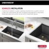 imageDelta Rivet 27 Inch Black Stainless Steel Undermount 16 Gauge Workstation Kitchen Sink Single Bowl in PVD Gunmetal Finish with WorkFlow Ledge and Accessories 95B903127SGSGunmetal