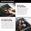 imageDelta Rivet 27 Inch Black Stainless Steel Undermount 16 Gauge Workstation Kitchen Sink Single Bowl in PVD Gunmetal Finish with WorkFlow Ledge and Accessories 95B903127SGSGunmetal
