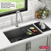 imageDelta Rivet 27 Inch Black Stainless Steel Undermount 16 Gauge Workstation Kitchen Sink Single Bowl in PVD Gunmetal Finish with WorkFlow Ledge and Accessories 95B903127SGSGunmetal