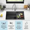 imageDelta Rivet 27 Inch Black Stainless Steel Undermount 16 Gauge Workstation Kitchen Sink Single Bowl in PVD Gunmetal Finish with WorkFlow Ledge and Accessories 95B903127SGSGunmetal
