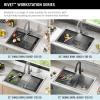 imageDelta Rivet 27 Inch Black Stainless Steel Undermount 16 Gauge Workstation Kitchen Sink Single Bowl in PVD Gunmetal Finish with WorkFlow Ledge and Accessories 95B903127SGSStainless Steel