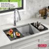 imageDelta Rivet 27 Inch Black Stainless Steel Undermount 16 Gauge Workstation Kitchen Sink Single Bowl in PVD Gunmetal Finish with WorkFlow Ledge and Accessories 95B903127SGSStainless Steel