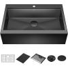 imageDelta Rivet 27 Inch Black Stainless Steel Undermount 16 Gauge Workstation Kitchen Sink Single Bowl in PVD Gunmetal Finish with WorkFlow Ledge and Accessories 95B903127SGSGunmetal