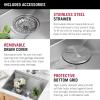 imageDelta Rivet 27 Inch Black Stainless Steel Undermount 16 Gauge Workstation Kitchen Sink Single Bowl in PVD Gunmetal Finish with WorkFlow Ledge and Accessories 95B903127SGSStainless Steel