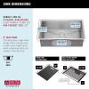 imageDelta Rivet 27 Inch Black Stainless Steel Undermount 16 Gauge Workstation Kitchen Sink Single Bowl in PVD Gunmetal Finish with WorkFlow Ledge and Accessories 95B903127SGSStainless Steel