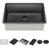 imageDelta Rivet 27 Inch Black Stainless Steel Undermount 16 Gauge Workstation Kitchen Sink Single Bowl in PVD Gunmetal Finish with WorkFlow Ledge and Accessories 95B903127SGSGunmetal