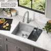 imageDelta Rivet 27 Inch Black Stainless Steel Undermount 16 Gauge Workstation Kitchen Sink Single Bowl in PVD Gunmetal Finish with WorkFlow Ledge and Accessories 95B903127SGSStainless Steel