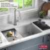 imageDelta Rivet 27 Inch Black Stainless Steel Undermount 16 Gauge Workstation Kitchen Sink Single Bowl in PVD Gunmetal Finish with WorkFlow Ledge and Accessories 95B903127SGSStainless Steel
