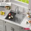 imageDelta Rivet 27 Inch Black Stainless Steel Undermount 16 Gauge Workstation Kitchen Sink Single Bowl in PVD Gunmetal Finish with WorkFlow Ledge and Accessories 95B903127SGSStainless Steel