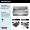 imageDelta Rivet 27 Inch Black Stainless Steel Undermount 16 Gauge Workstation Kitchen Sink Single Bowl in PVD Gunmetal Finish with WorkFlow Ledge and Accessories 95B903127SGSStainless Steel