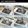 imageDelta Rivet 27 Inch Black Stainless Steel Undermount 16 Gauge Workstation Kitchen Sink Single Bowl in PVD Gunmetal Finish with WorkFlow Ledge and Accessories 95B903127SGSStainless Steel
