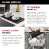 imageDelta Rivet 27 Inch Black Stainless Steel Undermount 16 Gauge Workstation Kitchen Sink Single Bowl in PVD Gunmetal Finish with WorkFlow Ledge and Accessories 95B903127SGSStainless Steel