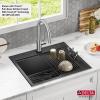 imageDelta Rivet 27 Inch Black Stainless Steel Undermount 16 Gauge Workstation Kitchen Sink Single Bowl in PVD Gunmetal Finish with WorkFlow Ledge and Accessories 95B903127SGSGunmetal