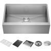 imageDelta Rivet 27 Inch Black Stainless Steel Undermount 16 Gauge Workstation Kitchen Sink Single Bowl in PVD Gunmetal Finish with WorkFlow Ledge and Accessories 95B903127SGSStainless Steel