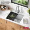 imageDelta Rivet 27 Inch Black Stainless Steel Undermount 16 Gauge Workstation Kitchen Sink Single Bowl in PVD Gunmetal Finish with WorkFlow Ledge and Accessories 95B903127SGSStainless Steel