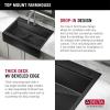 imageDelta Rivet 27 Inch Black Stainless Steel Undermount 16 Gauge Workstation Kitchen Sink Single Bowl in PVD Gunmetal Finish with WorkFlow Ledge and Accessories 95B903127SGSGunmetal