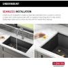 imageDelta Rivet 27 Inch Black Stainless Steel Undermount 16 Gauge Workstation Kitchen Sink Single Bowl in PVD Gunmetal Finish with WorkFlow Ledge and Accessories 95B903127SGSGunmetal