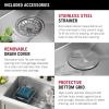 imageDelta Rivet 27 Inch Black Stainless Steel Undermount 16 Gauge Workstation Kitchen Sink Single Bowl in PVD Gunmetal Finish with WorkFlow Ledge and Accessories 95B903127SGSStainless Steel