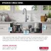 imageDelta Rivet 27 Inch Black Stainless Steel Undermount 16 Gauge Workstation Kitchen Sink Single Bowl in PVD Gunmetal Finish with WorkFlow Ledge and Accessories 95B903127SGSStainless Steel